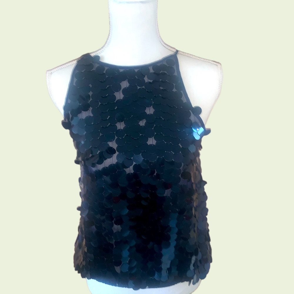 Tea/F navy embellished holiday topNWT $76 SZ small